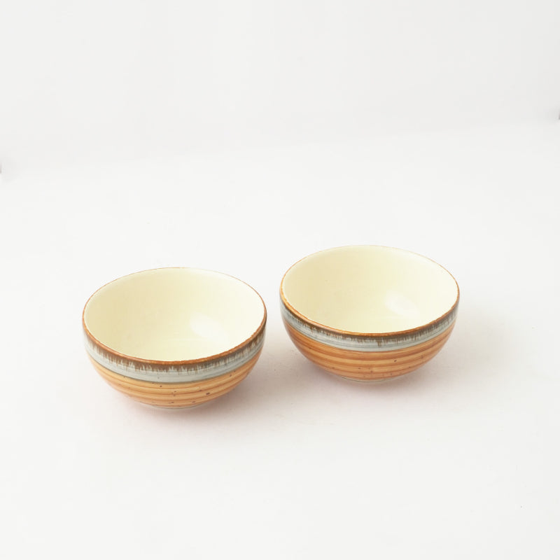 Brown Swirl Ceramic Bowl | Set of 2 Default Title