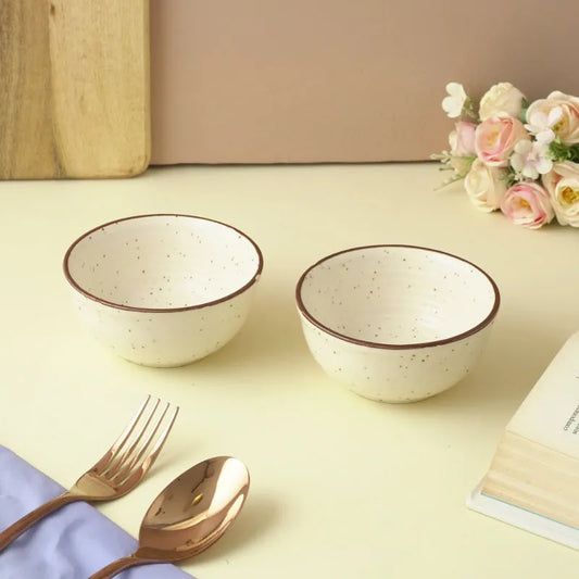 Beige Swirl Cramic Bowl | Set of 2 Default Title