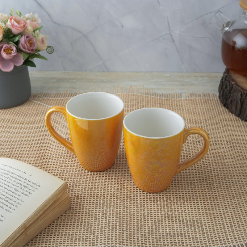 Vintage Gold Ceramic Coffee Mug | Set of 2 Default Title