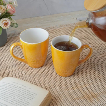 Vintage Gold Ceramic Coffee Mug | Set of 2 Default Title