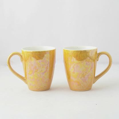 Vintage Gold Ceramic Coffee Mug | Set of 2 Default Title