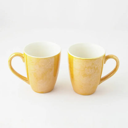 Vintage Gold Ceramic Coffee Mug | Set of 2 Default Title