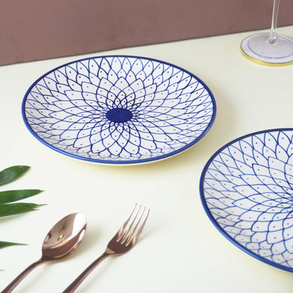 Blue Chakra Ceramic Dinner Plates | Set of 2 Default Title