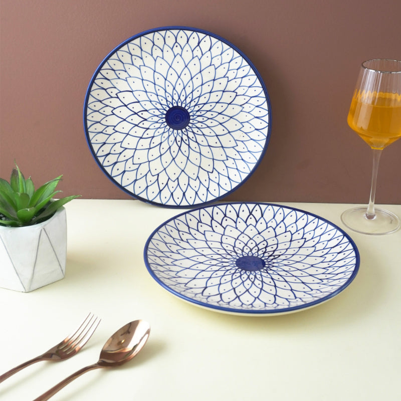 Blue Chakra Ceramic Dinner Plates | Set of 2 Default Title