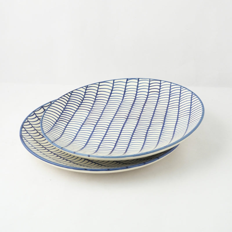 Sweep Pattern Ceramic Dinner Plate | Set of 2 Default Title
