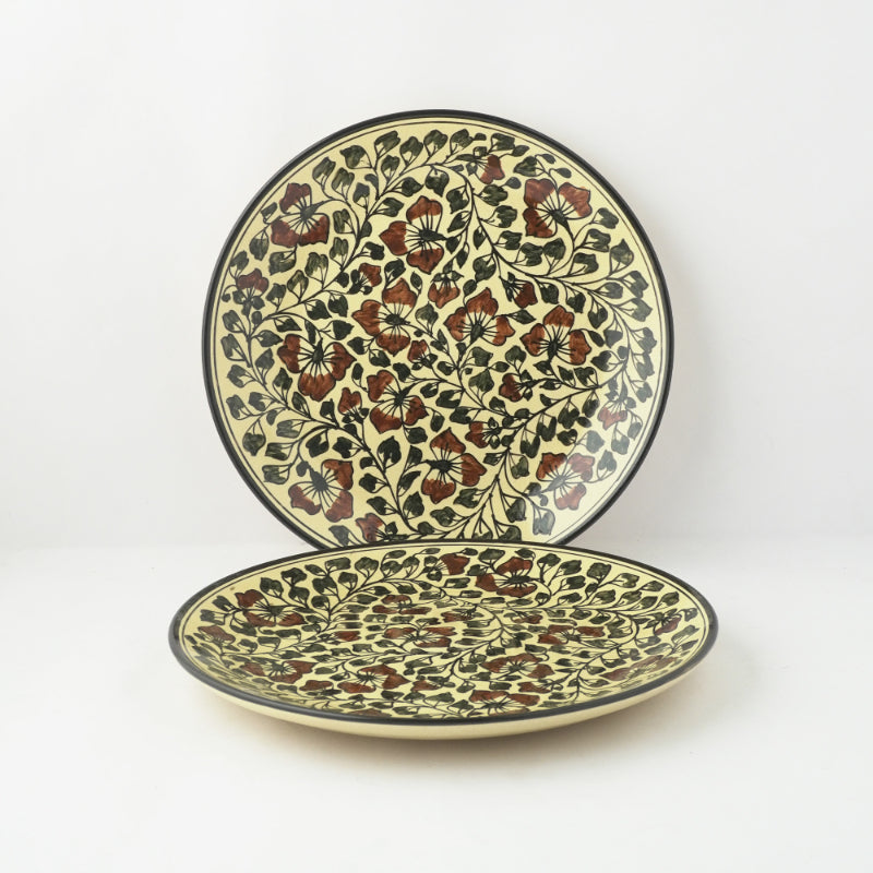 Bael Leaves Ceramic Dinner Plates | Set of 2 Default Title