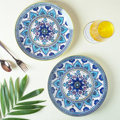 Ceramic Blue Mandala Dinner Plates | Set of 2 Default Title