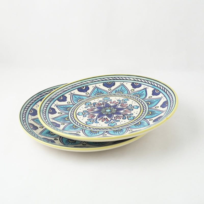 Ceramic Blue Mandala Dinner Plates | Set of 2 Default Title