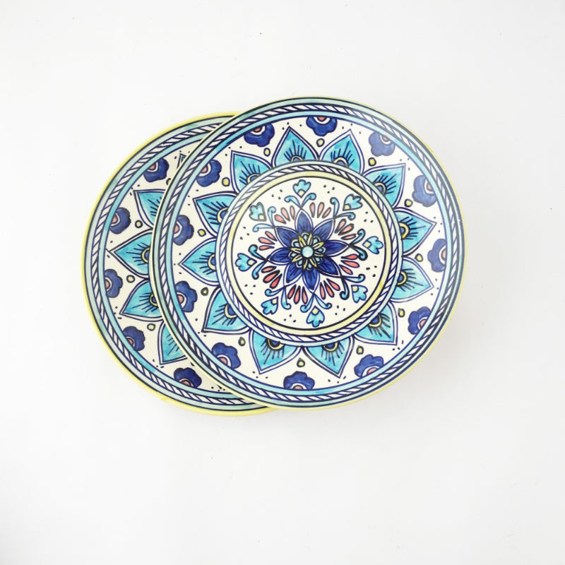 Ceramic Blue Mandala Dinner Plates | Set of 2 Default Title