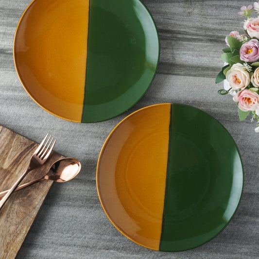 Dual Tone Ceramic Dinner Plates | Set of 2 Default Title