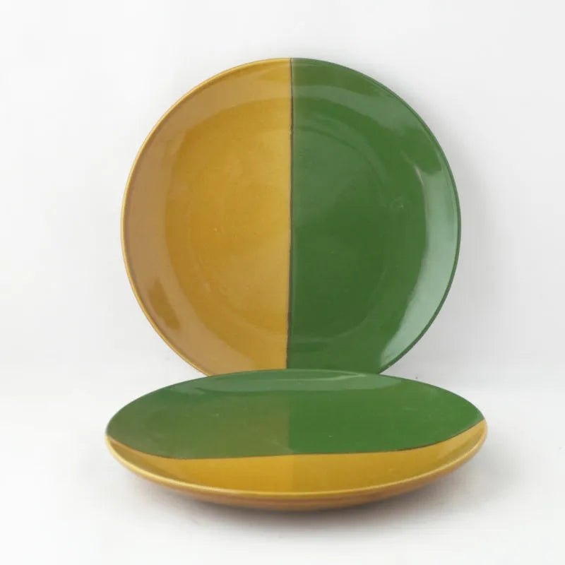 Dual Tone Ceramic Dinner Plates | Set of 2 Default Title