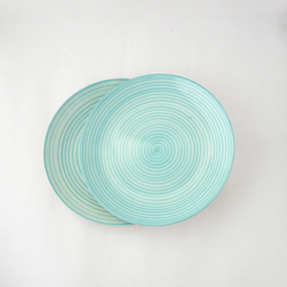 Blue Spiral Ceramic Dinner Plate | Set of 2 Default Title