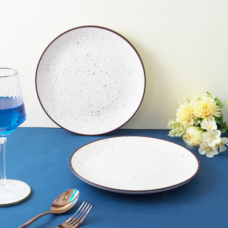 Beige Swirl Ceramic Dinner Plates | Set of 2 Default Title