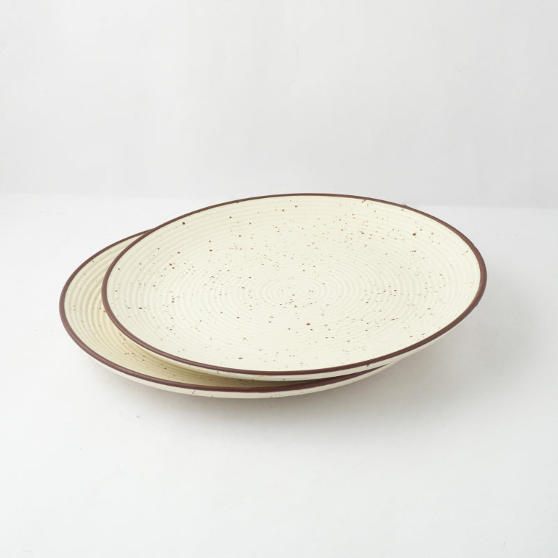 Beige Swirl Ceramic Dinner Plates | Set of 2 Default Title