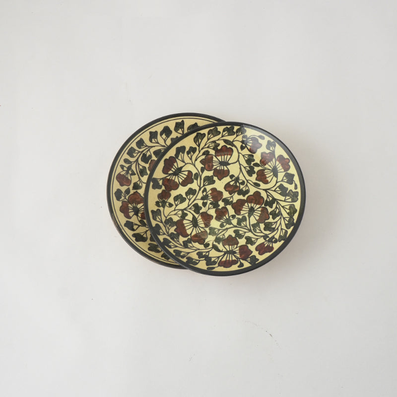 Bael Leaves Ceramic Quarter Plates | Set of 2 Default Title