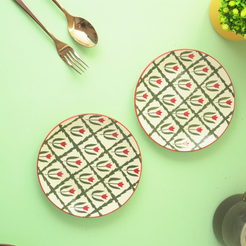 Tropical Print Ceramic Quarter Plates | Set of 2 Default Title