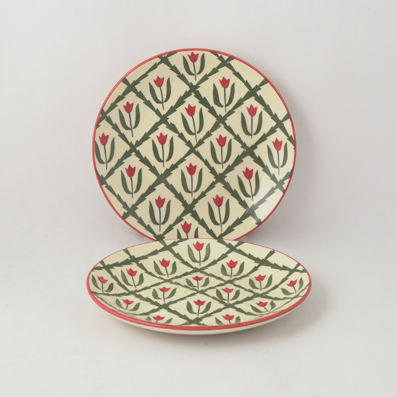 Tropical Print Ceramic Quarter Plates | Set of 2 Default Title