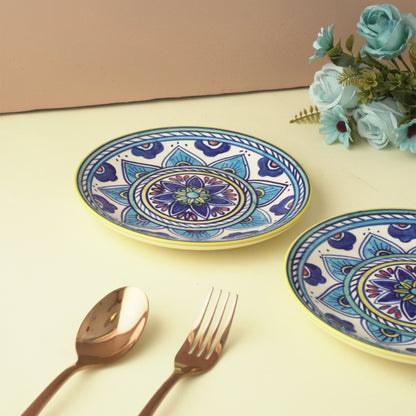 Ceramic Blue Mandala Quarter Plates | Set of 2 Default Title