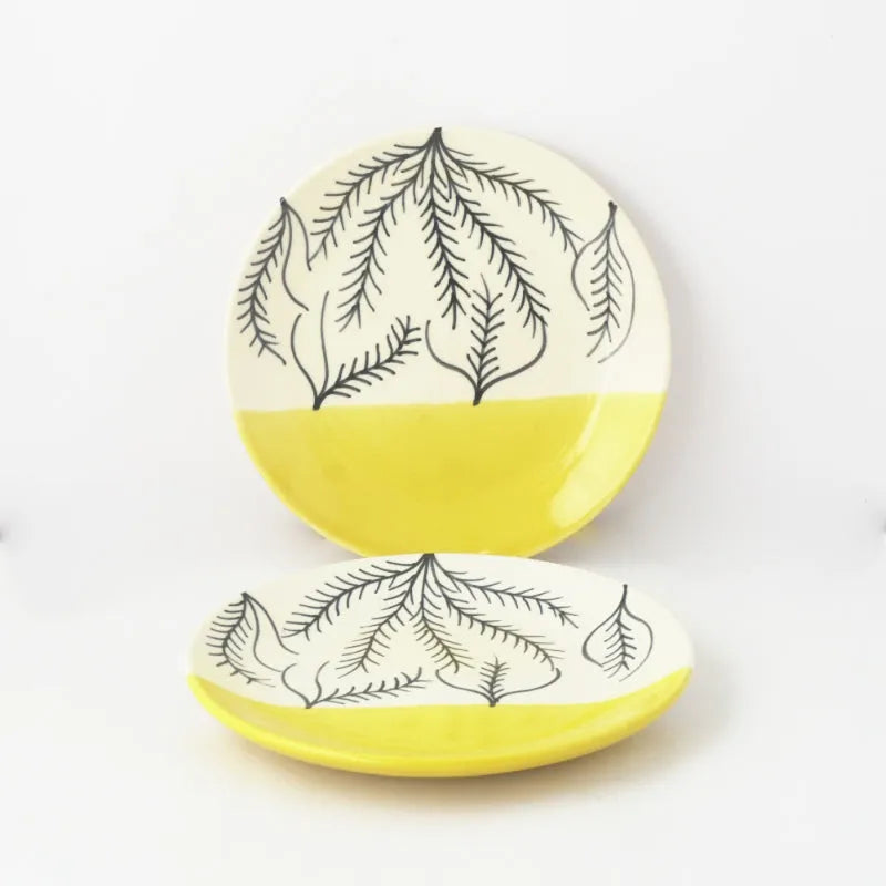 Abstract Ceramic Quarter Plates | Set of 2 Default Title