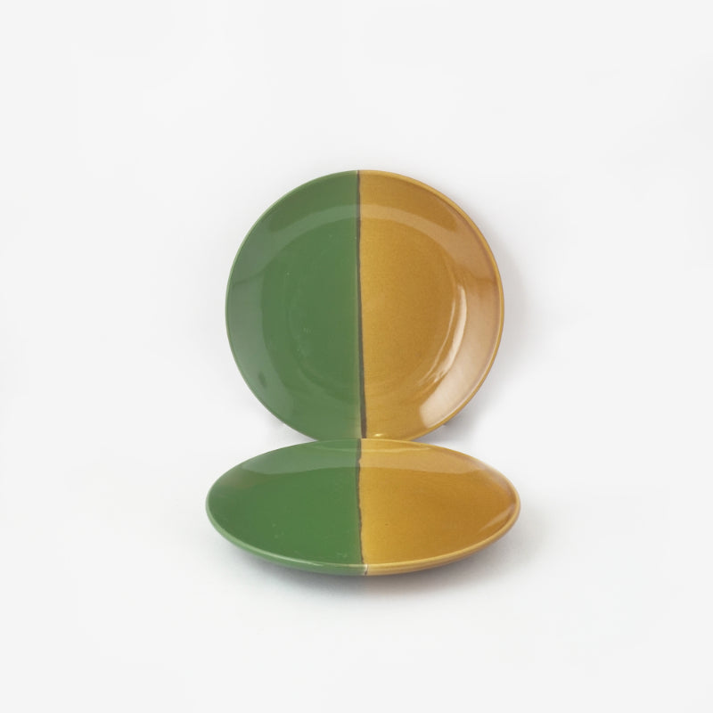 Dual Tone Ceramic Quarter Plates | Set of 2 Default Title