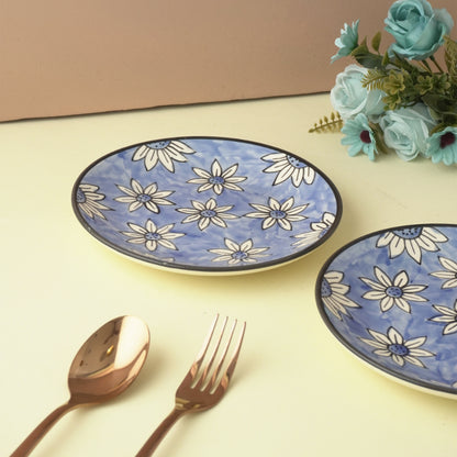 Blue Bloom Ceramic Quarter Plates | Set of 2 Default Title
