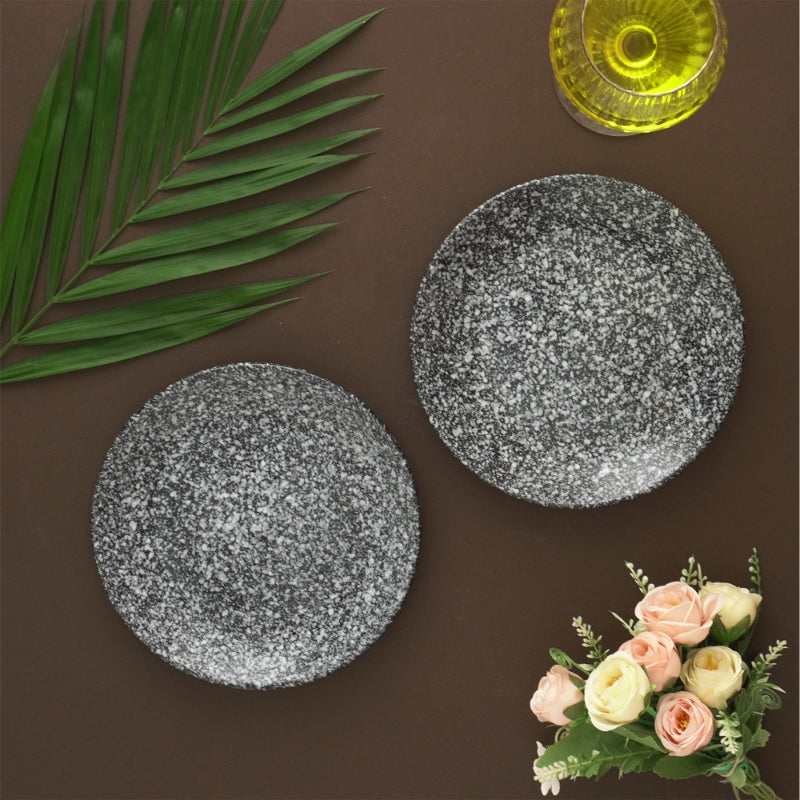 Marble Finished Ceramic Quarter Plates | Set of 2 Default Title