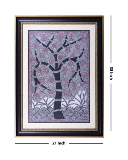 Tree Of Life Original Handmade Madhubani Painting | 21 x 38 inches