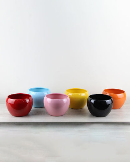 Small Multicolor Table Top Iron Pots | Set Of 6 | 5'' inch