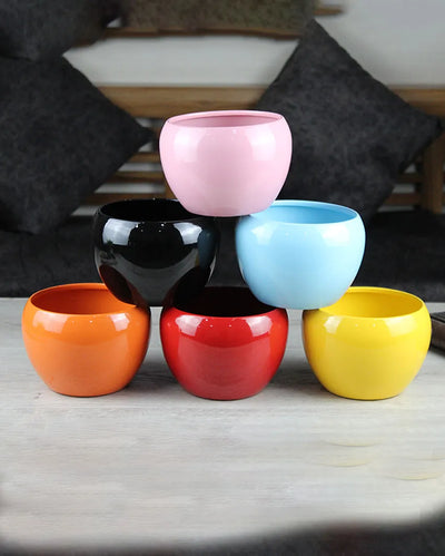 Small Multicolor Table Top Iron Pots | Set Of 6 | 5'' inch