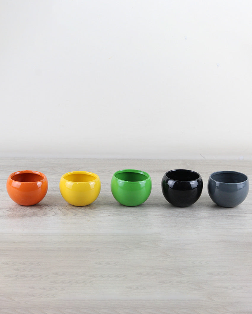 Multicolor Table Top Iron Pots | Set Of 6 3 Inches