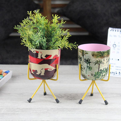 Bird Design Enamel Table Iron Pots | Set Of 2 | 3.5 inch