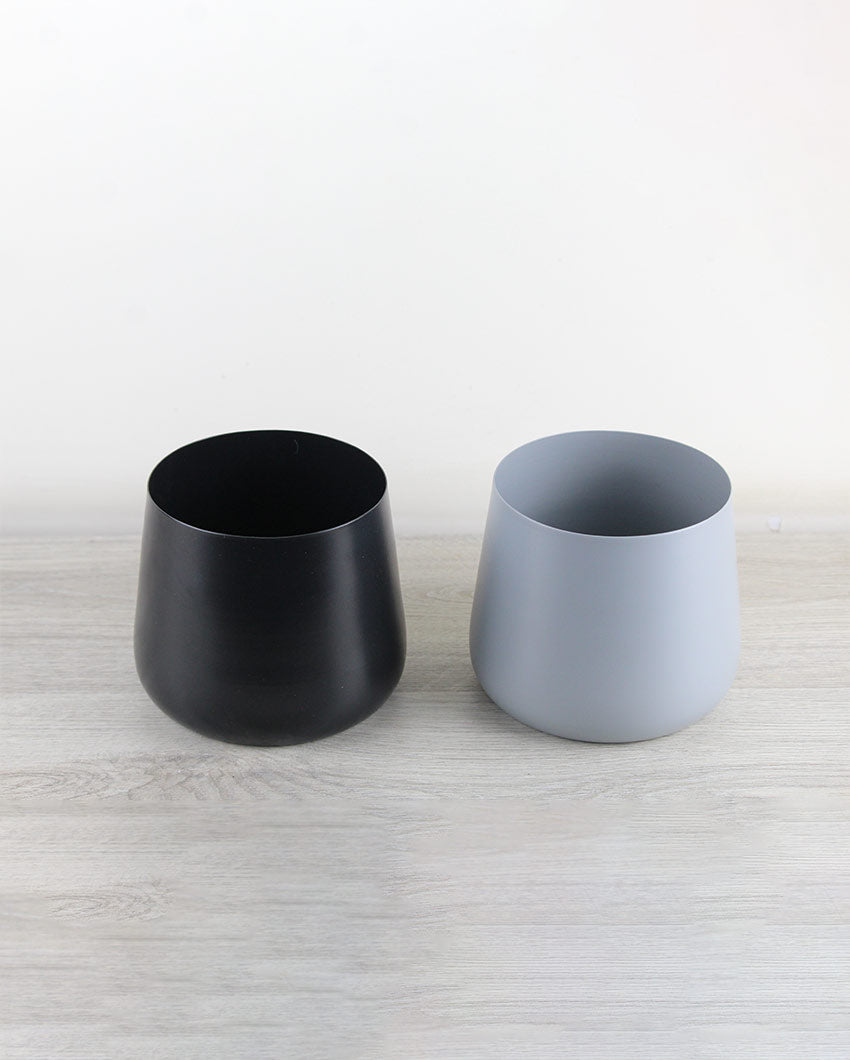 Grey & Black Tapper Iron Pots | Set Of 2 | 5.5 Inch