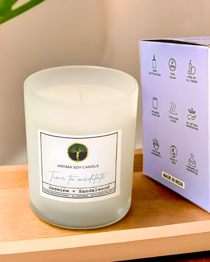 Sandal Wood Luxury Scented Soy Wax Jar Candle | 8 x 9 cm / 3 x 4 inches