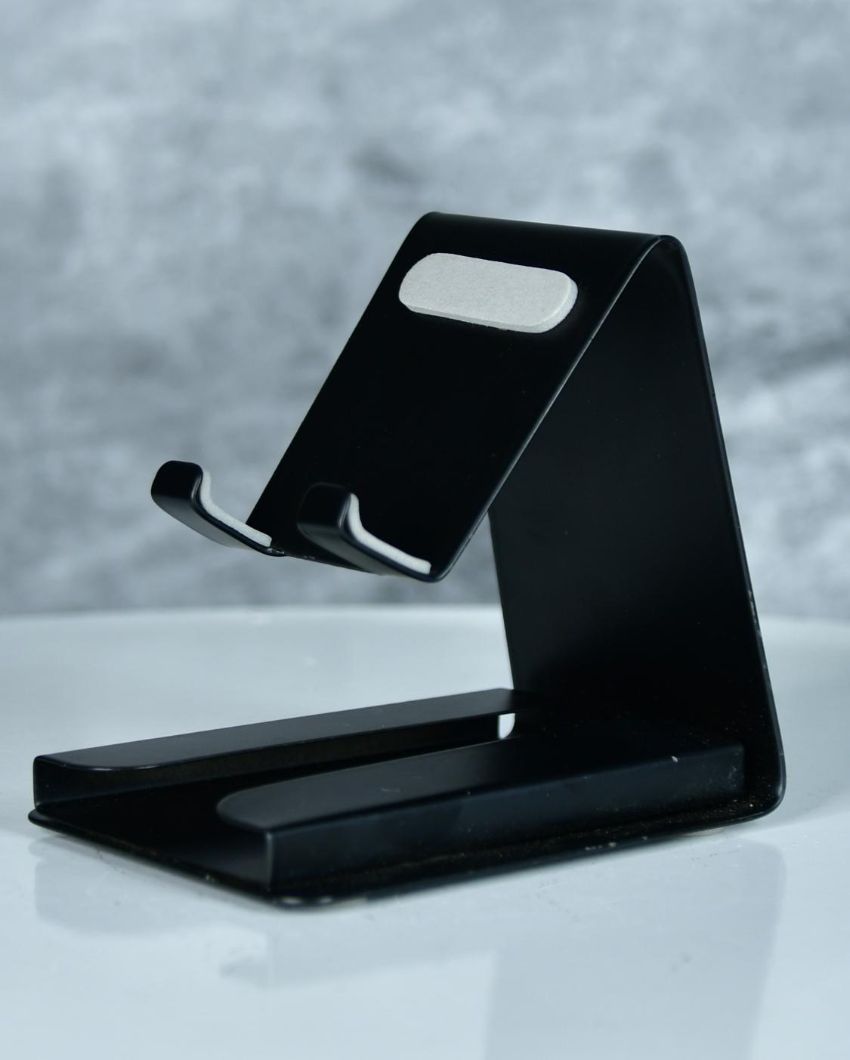 Black Padded Metal Phone Stand With Card Holder | Set of 2