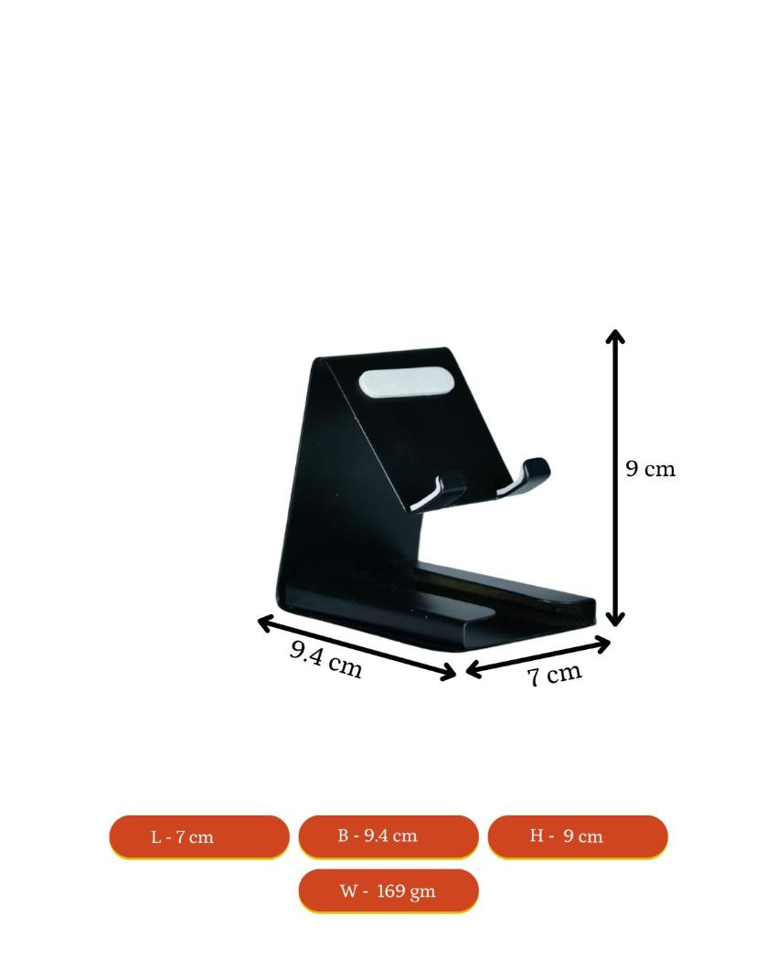 Black Padded Metal Phone Stand With Card Holder | Set of 2