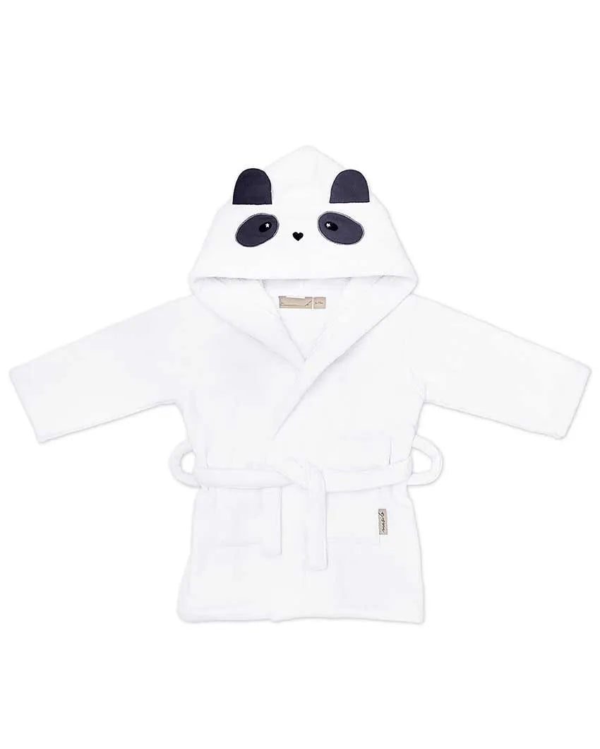 Panda Style Cotton Hooded Baby Robe | 17 x 30 inches