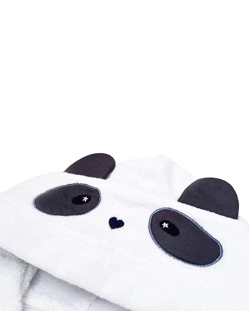 Panda Style Cotton Hooded Baby Robe | 17 x 30 inches