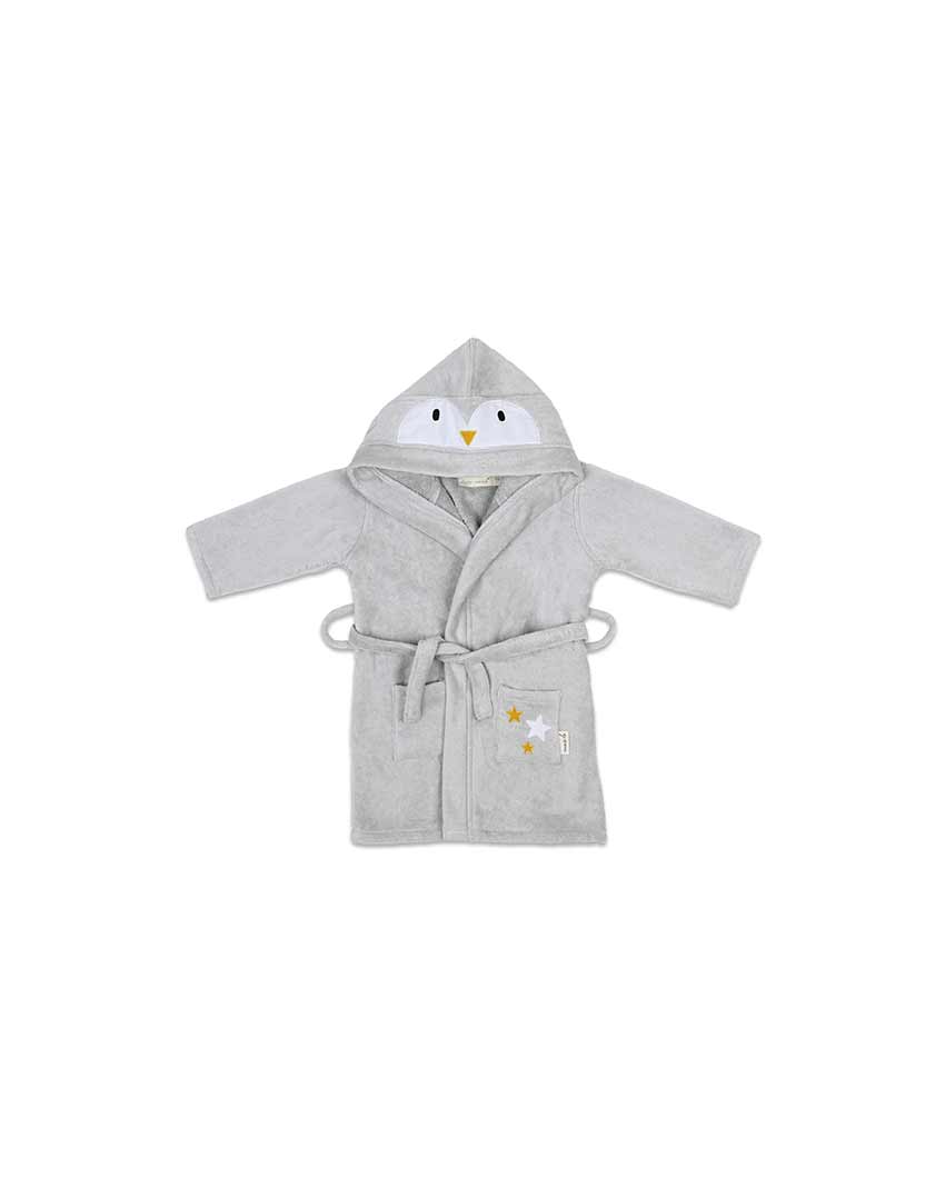 Penguin Style Cotton Hooded Baby Robe