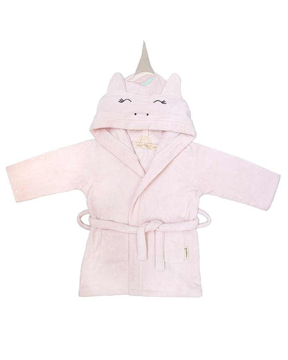 Unicorn Style Cotton Hooded Baby Robe | 17 x 30 inches