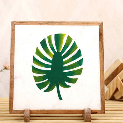 Leafy Love Marble Showpiece | 10 x 10 inches