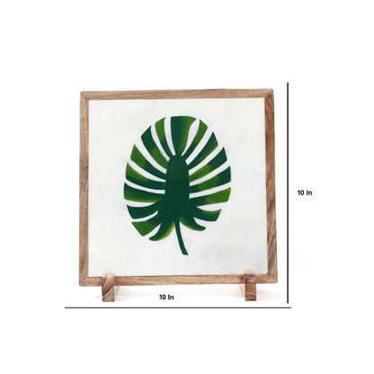 Leafy Love Marble Showpiece | 10 x 10 inches