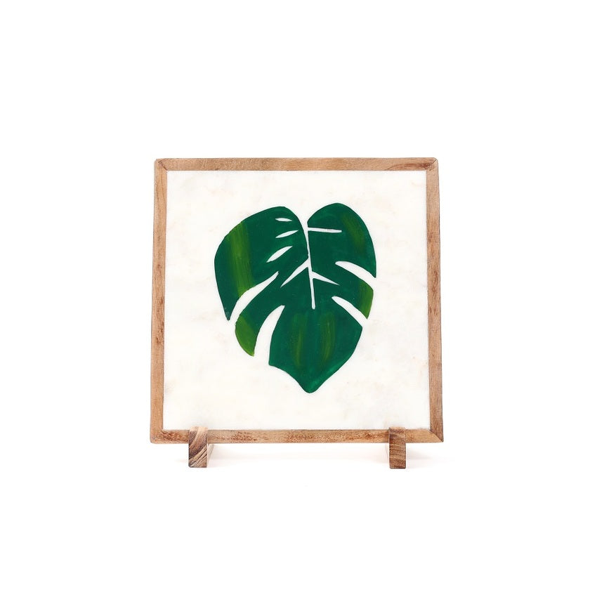 Grand Leaf Marble Showpiece | 10 x 10 inches