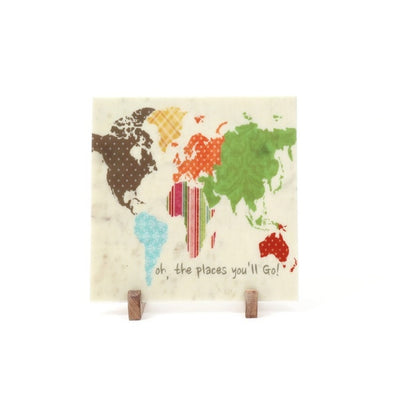 World Map Art Marble Showpiece | 10 x 10 inches