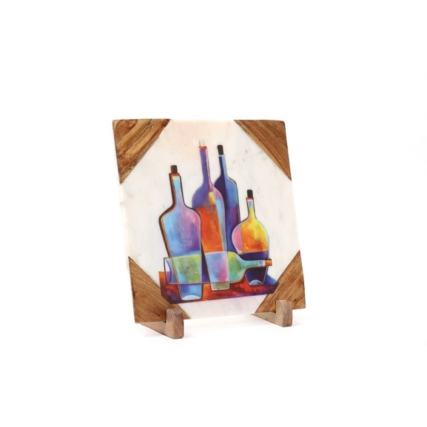 Wine and Dine Marble Showpiece | 10 x 10 inches