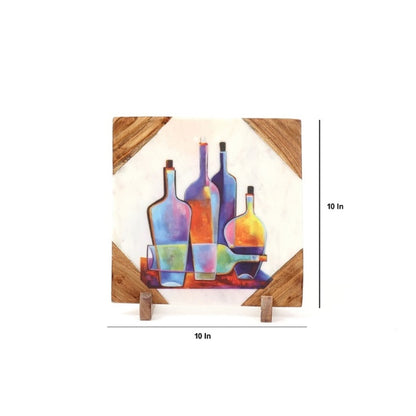 Wine and Dine Marble Showpiece | 10 x 10 inches