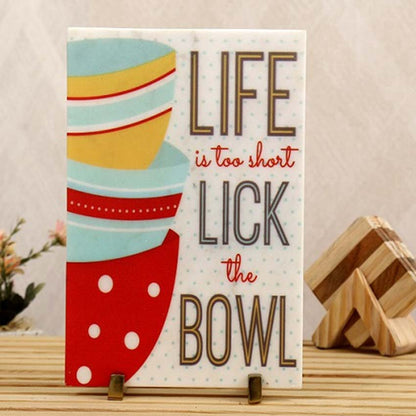 Bowl-Licking Fun Showpiece | 8 x 12 inches