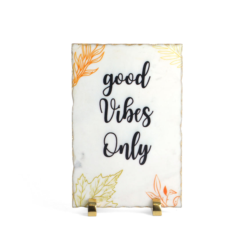 Good Vibes Only Marble Showpiece | 8 x 12 inches