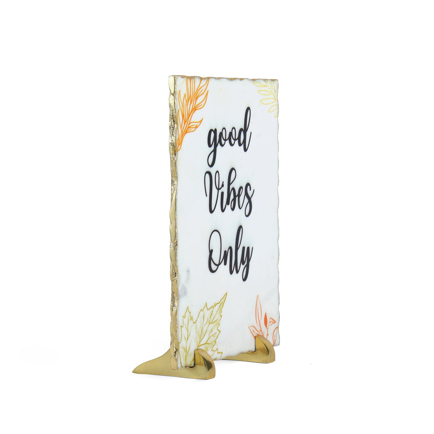 Good Vibes Only Marble Showpiece | 8 x 12 inches