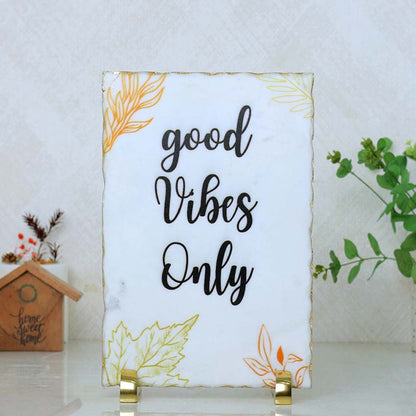 Good Vibes Only Marble Showpiece | 8 x 12 inches