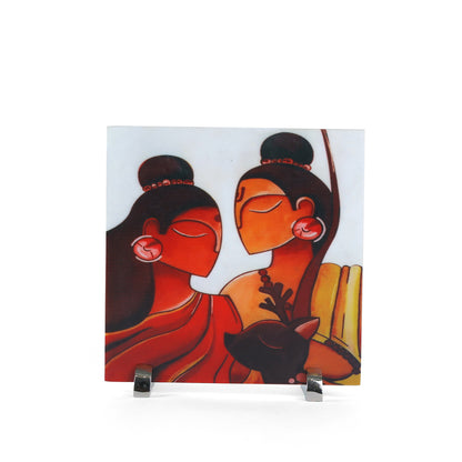 Divine Sita Ram Marble Showpiece | 10 x 10 inches